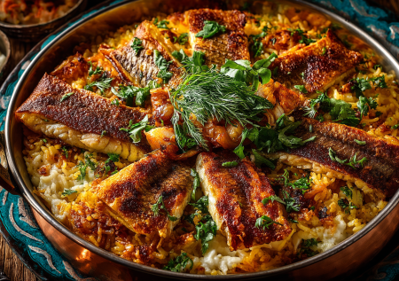 Каспийский деликатес в вашем казане: азербайджанский плов с рыбой кутум. Делюсь секретами шедевра