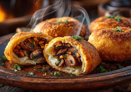 Вегетарианские беляши с мясным вкусом — очень сочные, сытные и ароматные!