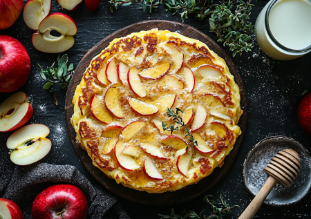 Тру яблоко прямо в сковороду — через 8 минут ароматная лепешка на завтрак готова: без миксера