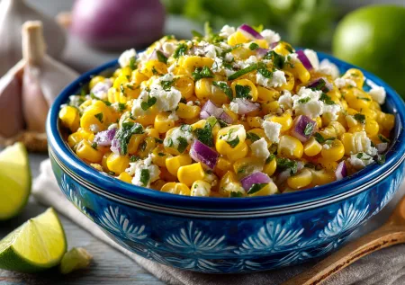 Салат за 5 минут без варки: яркая закуска из кукурузы с фетой и лаймом на каждый день