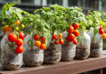 Помидоры на балконе в бутылках: собираю ведра черри с одного куста — соседи в шоке и просят семена