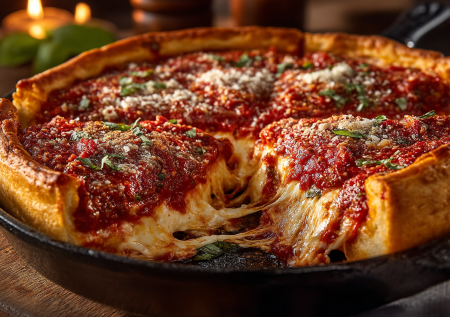 Итальянская пицца покажется скучной — готовлю в стиле Чикаго: сырно-томатное чудо в глубокой форме