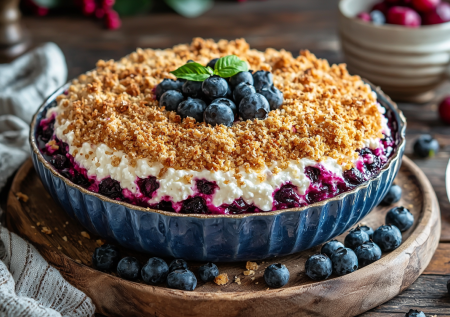 Пачка творога и любые ягоды — соединяю и запекаю с крошкой штрейзель: крамбл — проще пирога