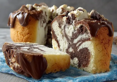 Пасха с эффектом мрамора без лишних хлопот: красивый творожный десерт с шоколадными пятнами