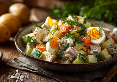 Северный хит на кухне: салат «Мурманский» с селедкой, который съедают первым