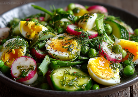 Никаких больше скучных зимних салатов: готовлю «Любимый» с черемшой и горошком — аромат весны на вашей кухне