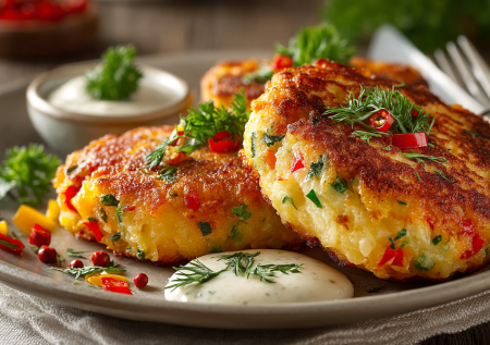 Картофельный шницель — вкуснее мясных: хрустящая корочка и нежная начинка с перцем и зеленью