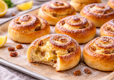 На Пасху готовлю фирменные булочки-завитушки — мягкие, ароматные и с нежным кремом внутри