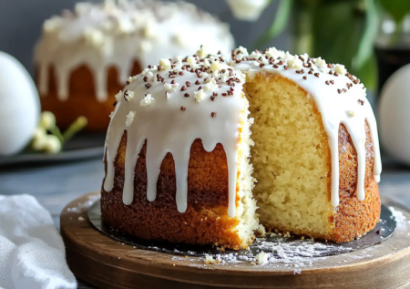 Творожный кулич «Нежность» — пышный пористый мякиш с изюмом и цукатами: в разрезе как воздушное облако