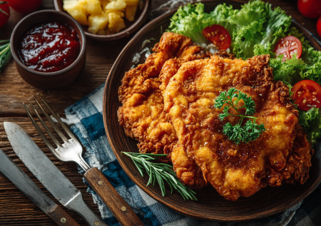 Гигантские отбивные из грудки — наедятся все: мариную в сметанном кляре и жарю — ничего сложного