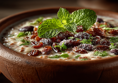 Эзогелин чорбасы по-домашнему: густой суп с булгуром, который удивит. Подача с изюмом и мятой — фирменный штрих из Турции