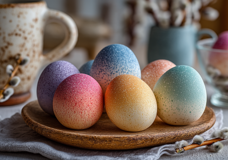 Никаких кистей и трафаретов: яйца омбре на Пасху делаю за 10 минут — градиент на крашенках смотрится ярко и необычно