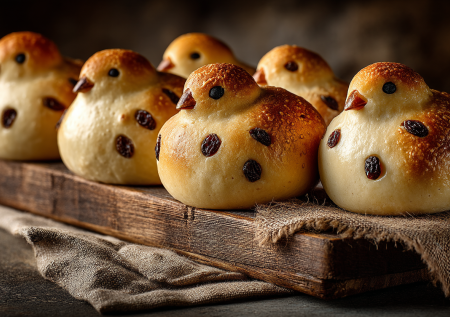 Эти постные «жаворонки» — вкус весенней традиции. Дрожжевое тесто без яиц и молока, а результат — душистые птички с изюминками-глазками