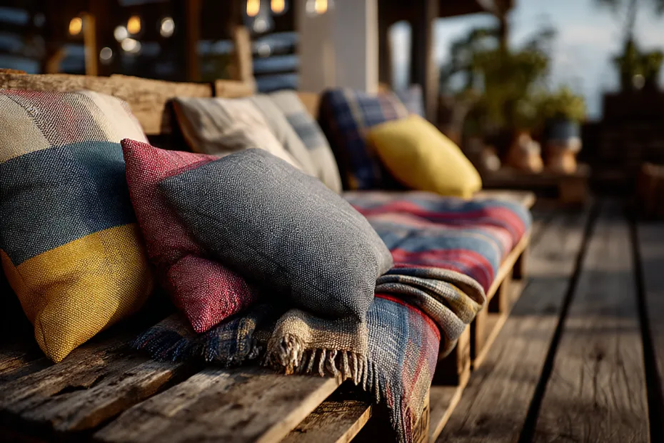 Зона отдыха из текстиля и подушек