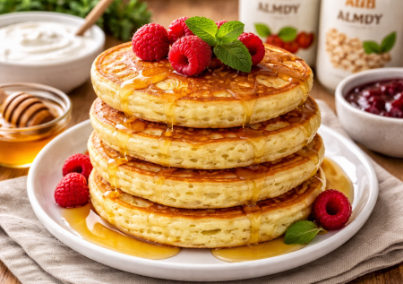 Стакан муки и стакан манки: постные оладьи получаются пышные и нежные. Готовим на завтрак с джемом