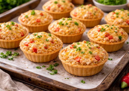 Крабовые тарталетки в духовке — горячая закуска, которую первой разбирают со стола. Идеи к Пасхе
