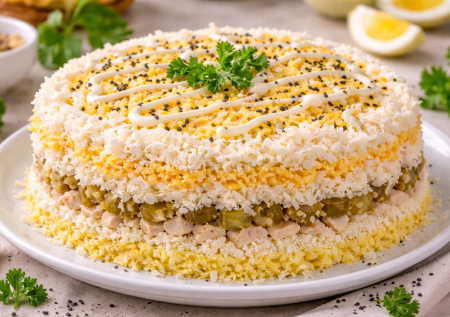 Салат «Пышность» с куриной грудкой: трем ингредиенты на терке и получаем облако в тарелке