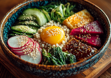 Этот мисо-боул с перловкой — мой новый взгляд на полезный обед. Плотная текстура, яркие овощи и умами-соус