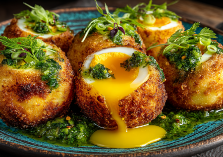 Вместо омлетов и яичницы вооружился этим рецептом из Индии — нежное пюре, хрустящая панировка и пикантный чатни