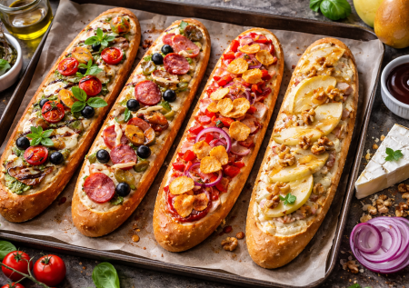 Превращаем 2 багета в батонопиццы: 4 начинки на любой вкус — чумовая закуска за 20 минут