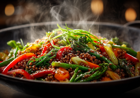 Гречневый стир-фрай: когда азиатская техника встречает русскую кухню. Овощи хрустят, соус обволакивает, а аромат сводит с ума