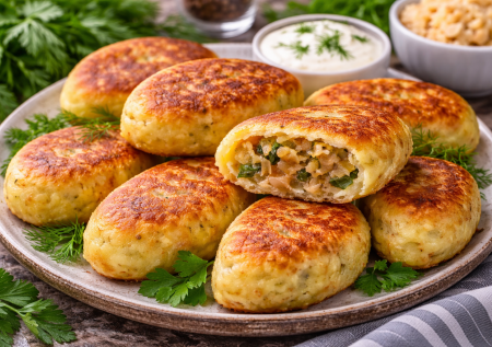 Картофельные зразы с квашеной капустой — простое, душевное блюдо с хрустящей корочкой и мягкой начинкой