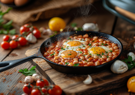 Кидаем на сковороду фасоль, томат и яйца: простой рецепт за 5 минут