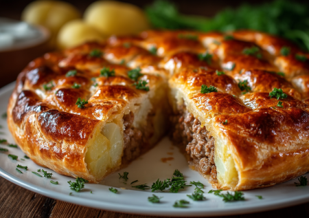 Забудьте о беляшах и пирожках. Пеку пирог с мясом и картошкой — пышнее самсы, а готовится без возни