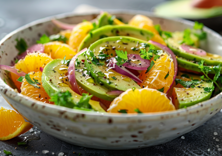 Салат с авокадо и апельсином за 5 минут: освежающая польза и яркий вкус без лишних калорий