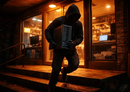 Мужчина украл компьютер и разбил его прямо у магазина