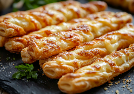 Беру слоеное тесто, сыр и яйцо — и через 20 минут на столе горка золотистых палочек, которые тают во рту