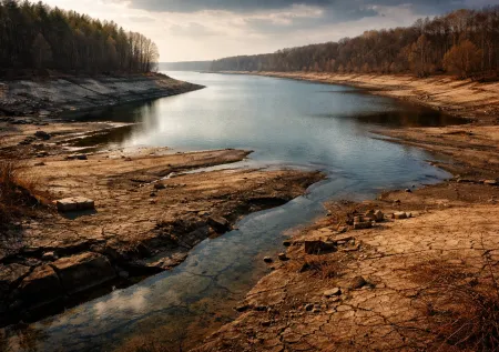 Под Киевом обмелело крупное водохранилище
