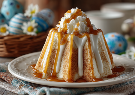 Без выпечки — взбили блендером, и на этом все: карамельная творожная пасха из 4 ингредиентов