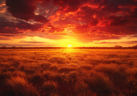 Небо в Австралии окрасилось в кроваво-красные оттенки