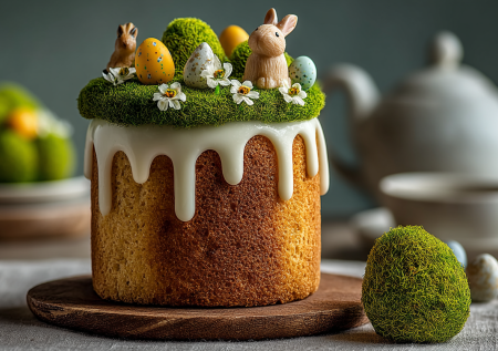 Мох для украшения куличей на Пасху — 2 минуты в микроволновке, и готово