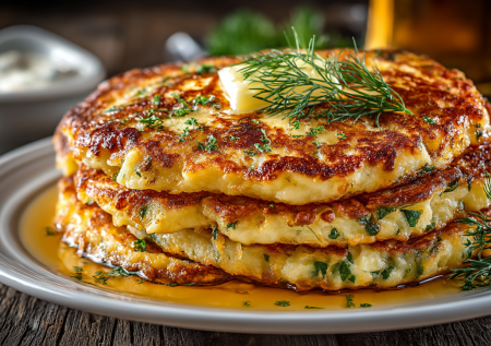 Ленивые хычины из вчерашнего пюре: добавьте 2 яйца и горсть муки — и у вас гора мягких лепешек