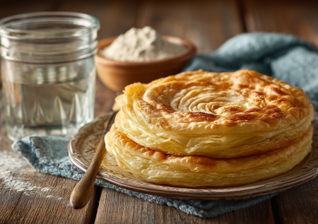 Мука, вода, соль — элементарное тесто для слоеных лепешек: рецепт, с которым готовка в удовольствие