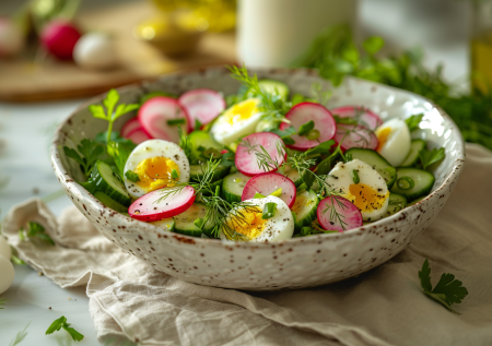 Хрустящий весенний салат за 10 минут: свежесть, которая спасает, когда нет времени готовить