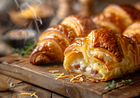 Сырные круассаны за 20 минут из слоеного теста: хрустящая закуска вкуснее бутербродов