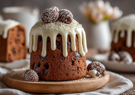 Творожный шоколадный кулич на Пасху — аромат стоит на весь дом: без дрожжей, нежный, влажный