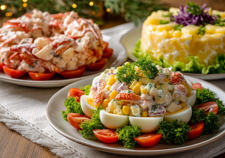 Три салата для праздничного стола на Пасху: простые и доступные, на любой вкус