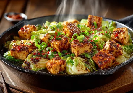 Вегетарианский ужин, от которого не оторваться: капуста, тофу, соевый соус