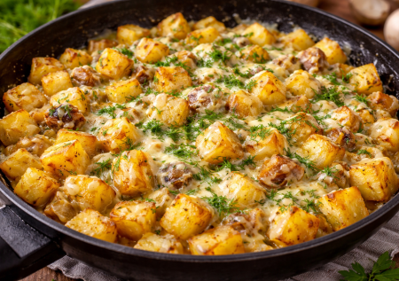 Картошка, лук и сыр — это божественно: вкуснейшая картошечка на сковороде — готовлю так постоянно, съедается влет