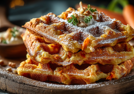 Эти морковные вафли — золотистое чудо для идеального завтрака. Аромат детства, нежная текстура и польза в каждой хрустящей порции