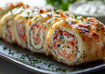 Запекаю лаваш с начинкой — и через 10 минут на столе хрустящие пицца-рулеты с тягучей начинкой