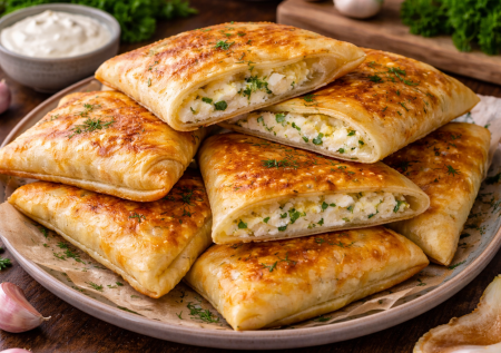 Конвертики с творогом и сыром — хрустящие снаружи и нежные внутри. Семья точно попросит повторить