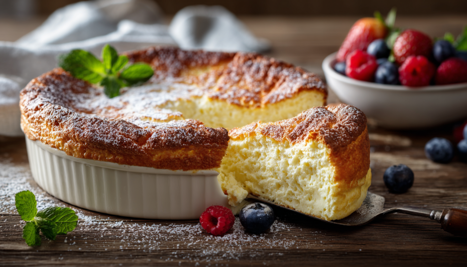 Пышная творожная запеканка с манкой