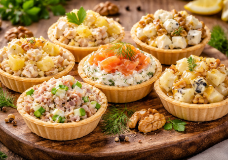 Пять начинок для тарталеток на любой вкус — самые простые и вкусные закуски. Готовятся за минуты, а выглядят как с фуршета