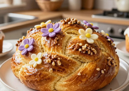 Никакой возни с формами: заплела косу — и в духовку. Козунак по-болгарски – пышнее кулича, вкуснее самой лучшей сдобы