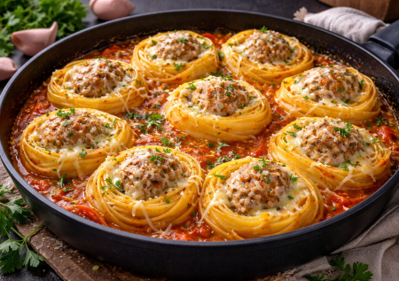 Всегда держу пачку гнезд: за 7 минут собирается чудесный ужин — все в одной сковороде без лишней возни